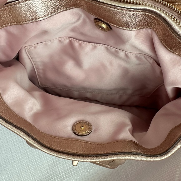 SOLD Coach Leather Handbag Metallic Rose Gold 13607 Tote Purse Bag Monogram - Picture 7 of 7